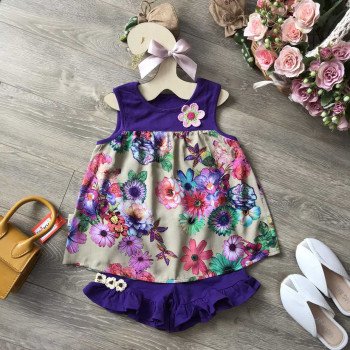 Áo sát nách hoa lanh bé gái- A56135-5